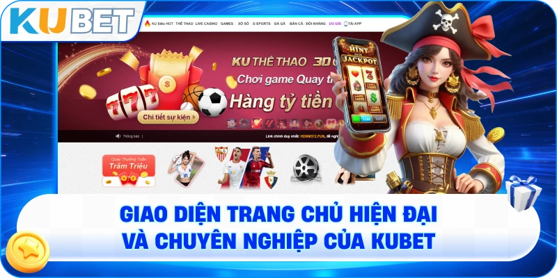 Giao diện trang chủ hiện đại và chuyên nghiệp của KUBET.